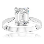 Emerald Cut Diamond Ring on White Gold Band