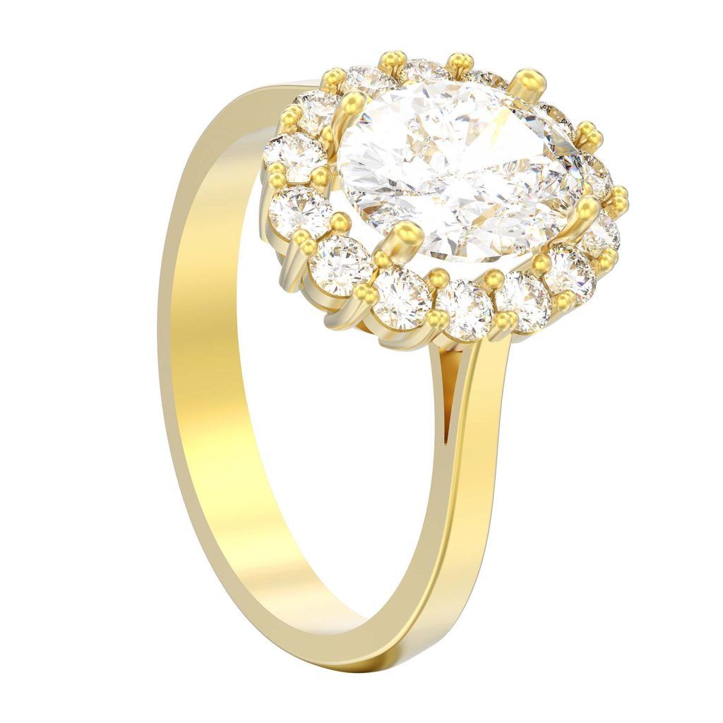 yellow gold oval diamond ring