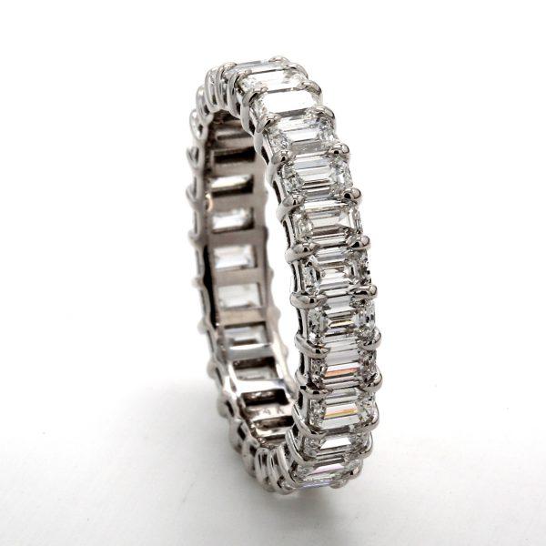 2.74 CTW Emerald 14 K White Gold Eternity Wedding Band