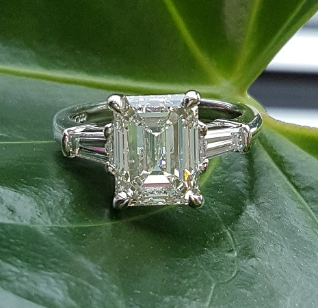 Emerald Cut 3 stone Ring