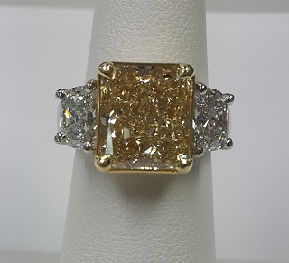 Fancy Yellow Radiant Cut Diamond Ring